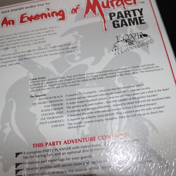 3/$88❤️vintage 1992 MAX HAINES AN EVENING OF MURDER party game Love & Marriage - Picture 4 of 8